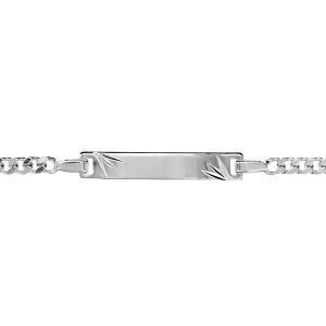 IDENTITE ENFANT GOURMETTE 3MM DIAMANTEE ETOILE 16/14CM ARGENT RHODIÉ