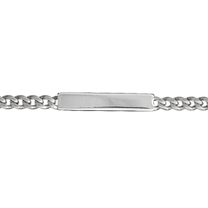 IDENTITE ENFANT GOURMETTE 3MM 16/14CM ARGENT RHODIÉ