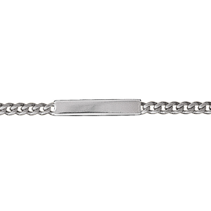 IDENTITE ENFANT GOURMETTE 3MM 16/14CM ARGENT RHODIÉ