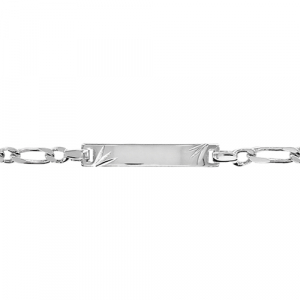 IDENTITE ENFANT 1+1 3MM DIAMANTEE ETOILE 16/14CM ARGENT