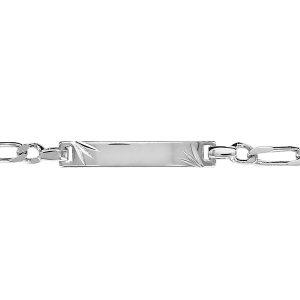 IDENTITE ENFANT 1+1 3MM DIAMANTEE ETOILE 16/14CM ARGENT