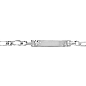 IDENTITE ENFANT 1+1 3MM DIAMANTEE ETOILE 16/14CM ARGENT RHODIÉ