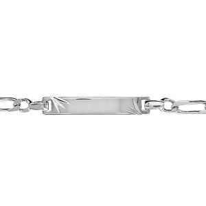 IDENTITE ENFANT 1+1 3MM DIAMANTEE ETOILE 16/14CM ARGENT RHODIÉ