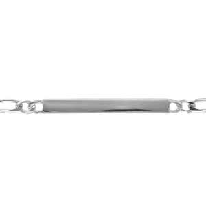 IDENTITE ENFANT 1+1 3MM 16/14CM ARGENT RHODIÉ