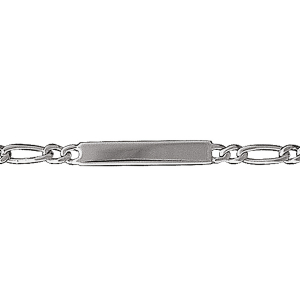 IDENTITE ENFANT 1+1 3MM 16/14CM ARGENT RHODIÉ