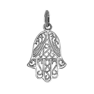 PENDENTIF ARGENT RHODIÉ MAIN DE FATMA