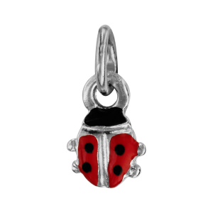 PENDENTIF COCCINELLE EMAIL ARGENT RHODIÉ