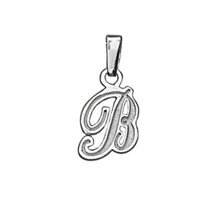 PENDENTIF INITIALE   B   ARGENT RHODIÉ