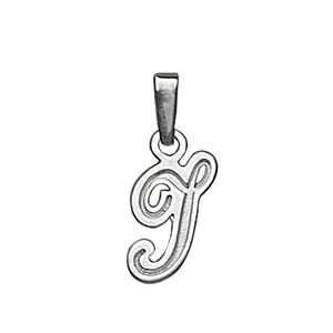 PENDENTIF INITIALE  I   ARGENT . RHODIÉ