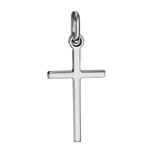 PENDENTIF CROIX FINE GRAND MODELE ARGENT RHODIÉ