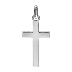 PENDENTIF CROIX  PLATE ARGENT RHODIÉ
