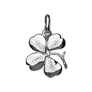 PENDENTIF TREFLE 4 FEUILLES ARGENT RHODIÉ