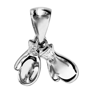 PENDENTIF PAIRE GANTS BOXE ARGENT RHODIÉ