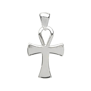 GRANDE CROIX EGYPTIENNE ARGENT RHODIÉ