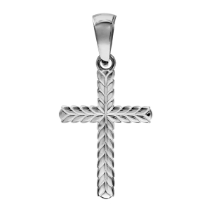 PENDENTIF ARGENT RHODIÉ CROIX TRESSEE