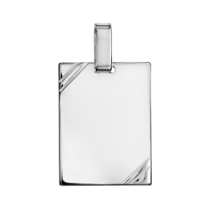 MOYENNE PLAQUE 2 ANGLES STRIES 19*25 ARGENT