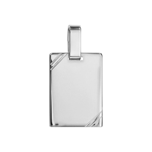 PETITE PLAQUE 2 ANGLES STRIES 15*20 ARGENT