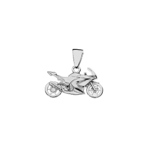 PENDENTIF MOTO DE ROUTE ARGENT