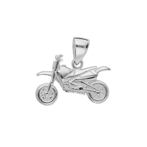 PENDENTIF MOTO CROSS ARGENT