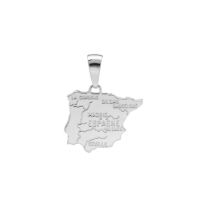 PENDENTIF CARTE ESPAGNE ARGENT RHODIÉ