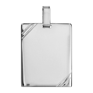 GRANDE PLAQUE 2 ANGLES STRIES 29X23 ARGENT