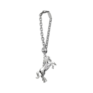 PORTE CLEFS CHEVAL CABRE ARGENT
