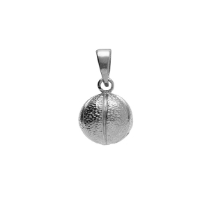 PENDENTIF BALLON BASKET ARGENT RHODIÉ