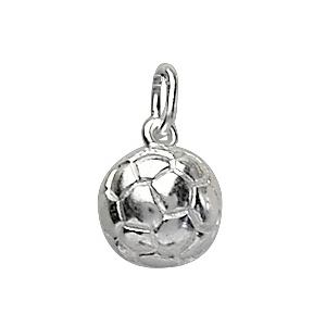PETIT BALLON FOOT MASSIF 9MM  ARGENT RHODIÉ