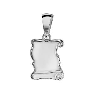 PENDENTIF PETIT PARCHEMIN ARGENT