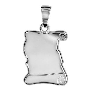 PENDENTIF GROS PARCHEMIN ARGENT
