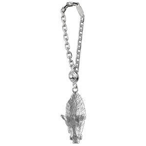 PORTE CLEFS ARGENT RHODIÉ SANGLIER