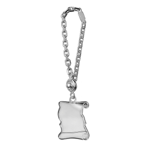 PORTE CLEFS PARCHEMIN GRAND MODELE ARGENT dim 24 x 17 mm PORTE CLEFS PARCHEMIN GRAND MODELE ARGENT dim 24 x 17 mm