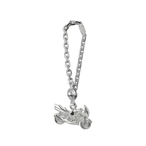 PORTE CLEFS MOTO DE ROUTE ARGENT