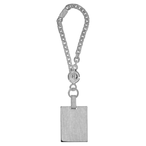 PORTE CLEF ARGENT PLAQUE GI 19*25 FINITION VIEIL ARGENT