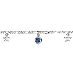 CHAINE CHEVILLE PAMPILLES ARGENT 25CM