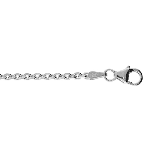 CHAINE CHEVILLE ARGENT RHODIÉ MAILLE FORCAT 26CM REGLABLE 24