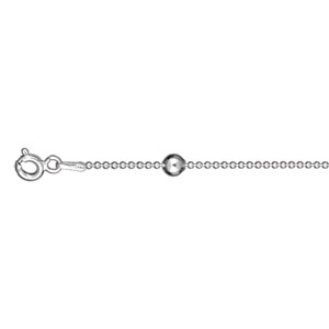 CHAINE CHEVILLE BOULES ARGENT 23CM