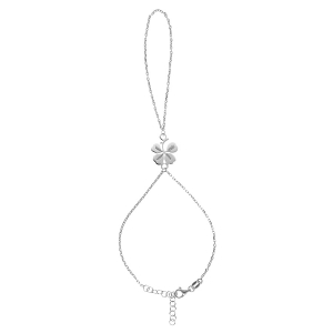 PARURE DE MAIN TREFLE ARGENT .RHODIÉ + CHAINETTE DE RALLONGE