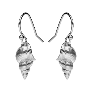 BOUCLES D'OREILLES CROCHET ARGENT RHODIÉ COQUILLAGE