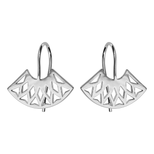 BOUCLES D'OREILLES CROCHET ARGENT RHODIÉ MOTIF AJOURE