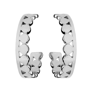 BOUCLES D'OREILLES TIGE ARGENT RHODIÉ CRÉOLES BOHEME PASTILLE LISSE