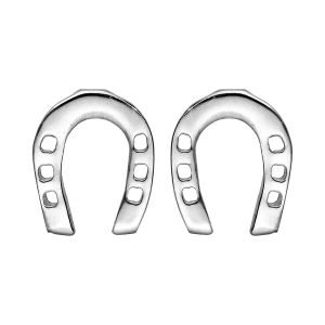 BOUCLES D'OREILLES TIGE ARGENT RHODIÉ FER A CHEVAL