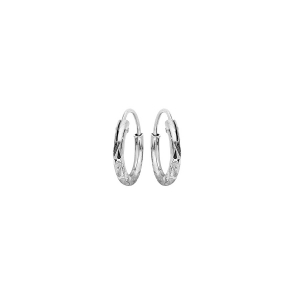 CRÉOLES ARGENT RHODIÉ RONDE DIAMANTÉE ETOILE DIAM 7MM