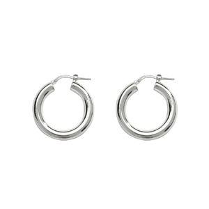 CRÉOLES ARGENT TUBE ROND 4MM  DIAM 23MM