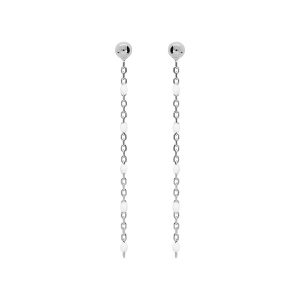 BOUCLES D'OREILLES TIGE ARGENT RHODIÉ OLIVES RÉSINE BLANCHE