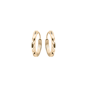 CRÉOLES ARGENT DORURE JAUNE PLATE DIAMANTÉE ETOILE 11MM