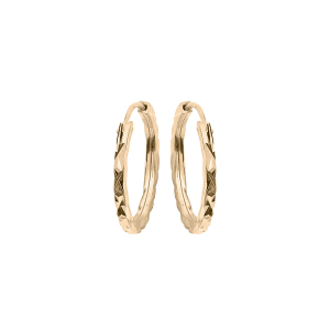 CRÉOLES ARGENT DORURE JAUNE PLATE DIAMANTÉE ETOILE  17MM