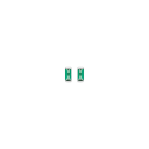 BOUCLES D'OREILLES TIGE ARGENT RHODIÉ OXYDE VERT RECTANGULAIRE