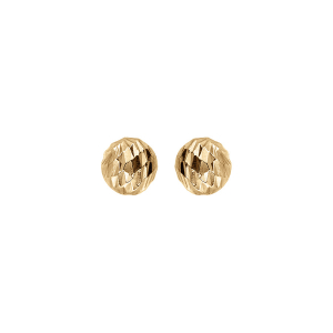 BOUCLES D'OREILLES TIGE ARGENT ET DORURE JAUNE PETITE BOULE DIAMANTÉE 5MM