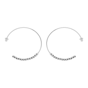 CRÉOLES ARGENT RHODIÉ AVEC BOULES